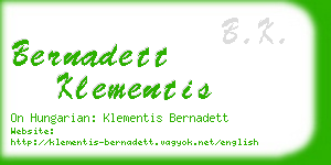 bernadett klementis business card